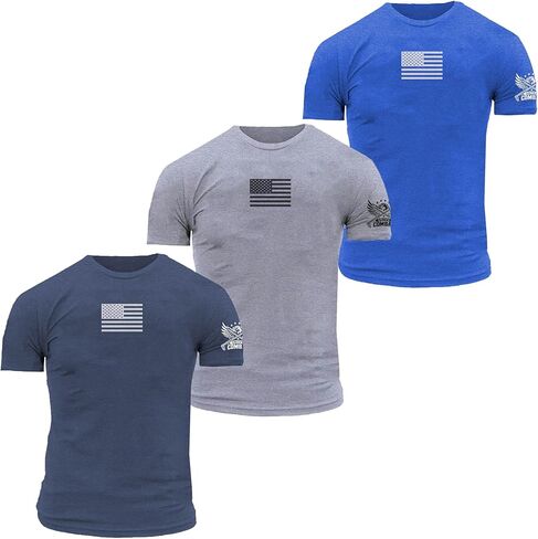 United Combat Men’s 3-Pack Patriotic T-Shirts – American Flag Fit Graphic Tees – Military Style Blend Multi-Pack in Saudi Arabia