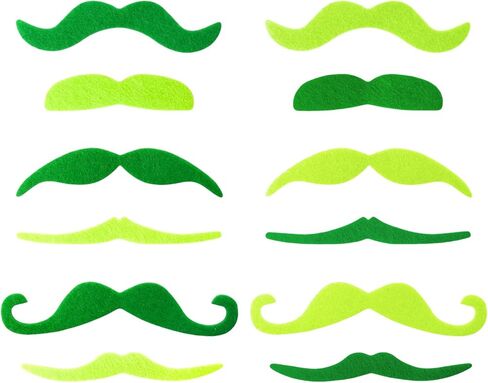 12pcs St. Patrick's Day Green Fake Mustache Set – Self-Adhesive Fake Beards for Irish Party Halloween Leprechaun Costume Cosplay Accessory in Saudi Arabia