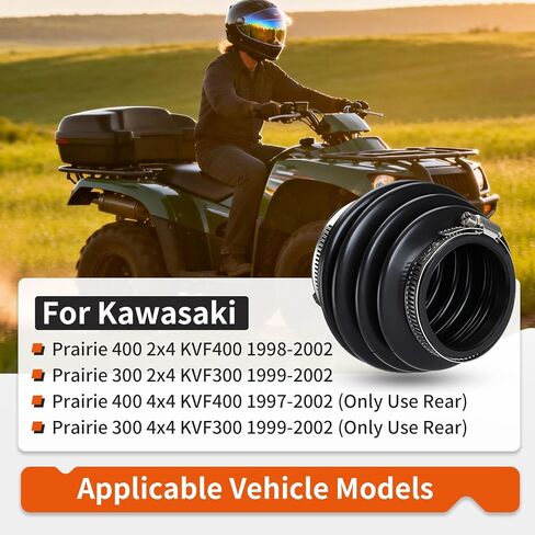 Rear Drive Shaft Boot w/Clamp For Kawasaki Prairie 300 400 2x4/4x4 KVF300 KVF400 (ALL 4x4 Edition, Only For Rear) 1997-2002 49006-1307 in Saudi Arabia