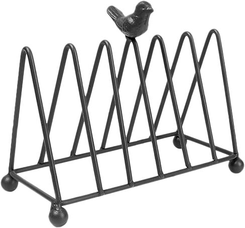 Iron Art Metal Book Rack with Bird Design, Triangular Desktop Bookshelf Divider and Newspaper Organizer, Multifunctional Vintage Book Stand for Office and Home Desk Storage in Saudi Arabia