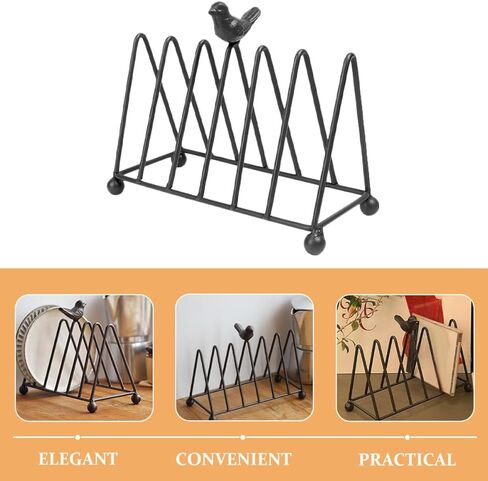 Iron Art Metal Book Rack with Bird Design, Triangular Desktop Bookshelf Divider and Newspaper Organizer, Multifunctional Vintage Book Stand for Office and Home Desk Storage in Saudi Arabia