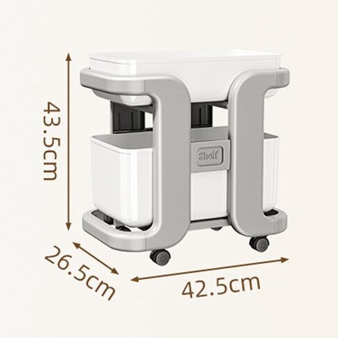 خزانة كتب دوارة بعجلات، عربة تخزين متنقلة، 42.5 × 26.5 × 43.5 سم (16.7 × 10.4 × 17.1 بوصة) مادة البولي بروبيلين، منظم رف كتب متحرك للمكتب والمنزل وحامل النباتات in Kuwait