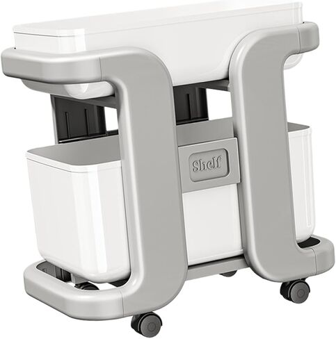 خزانة كتب دوارة بعجلات، عربة تخزين متنقلة، 42.5 × 26.5 × 43.5 سم (16.7 × 10.4 × 17.1 بوصة) مادة البولي بروبيلين، منظم رف كتب متحرك للمكتب والمنزل وحامل النباتات in Kuwait