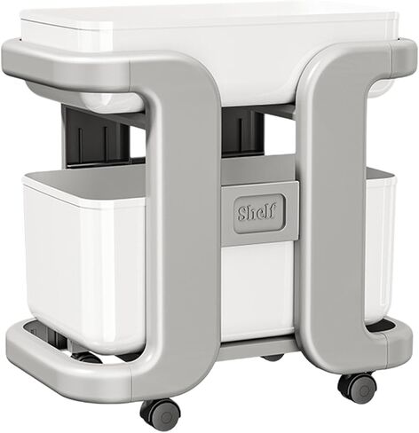 خزانة كتب دوارة بعجلات، عربة تخزين متنقلة، 42.5 × 26.5 × 43.5 سم (16.7 × 10.4 × 17.1 بوصة) مادة البولي بروبيلين، منظم رف كتب متحرك للمكتب والمنزل وحامل النباتات in Kuwait