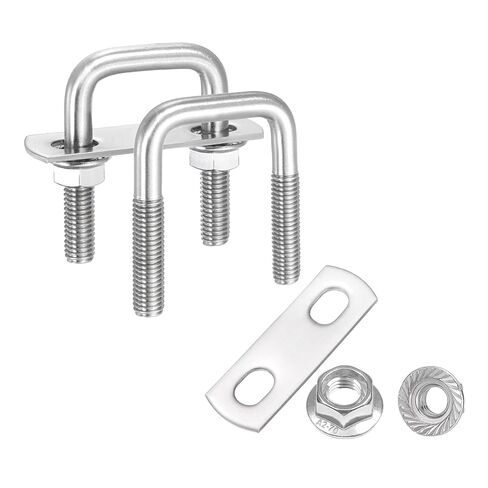 uxcell 4 Set M8 2-3/4 Inch Inner Wide Square U Bolts, 2-3/4 Inch Length 304 Stainless Steel U-Bolts with Flange Hexagon Nuts, Frame Plates for Trailer, Automotive, (70mm W x 70mm L) in Saudi Arabia