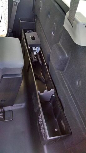 DuHa 20114 تخزين خلف المقعد يناسب 2015-2026 Ford F150 Regular Cab | منظم أسود عالي التحمل خلف المقعد | الطول 50 بوصة × العرض 6.5 بوصة × الارتفاع 6.75 بوصة | سهولة الإعداد in Kuwait