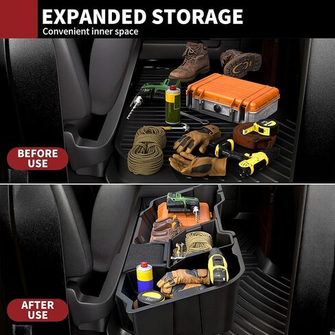 YITAMOTOR Rear Under Seat Storage Box Fit 2019-2026 Chevy Silverado/GMC Sierra 1500 Double Cab & Crew Cab, 2020-2026 2500HD/3500HD, Upgraded Truck Organizer Underseat Storage Tool Box in Saudi Arabia