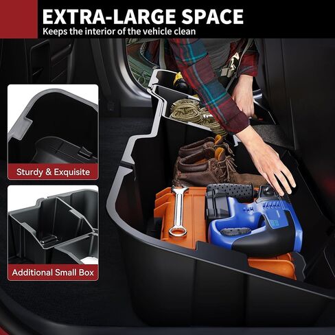 YITAMOTOR Rear Under Seat Storage Box Fit 2019-2026 Chevy Silverado/GMC Sierra 1500 Double Cab & Crew Cab, 2020-2026 2500HD/3500HD, Upgraded Truck Organizer Underseat Storage Tool Box in Saudi Arabia