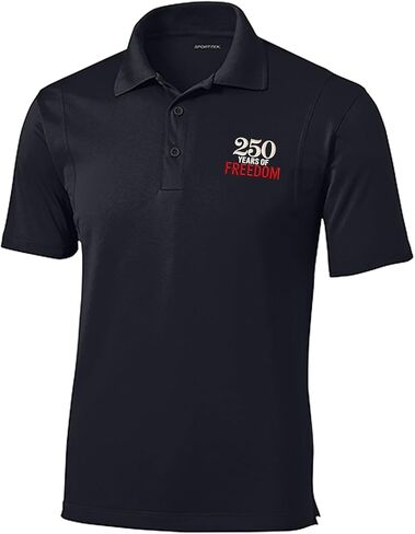 تي شيرت بولو جرافيك للرجال من Patriot Pride - تصميم تكريم الذكرى السنوية لـ 250 عامًا من الحرية بالولايات المتحدة الأمريكية in Kuwait