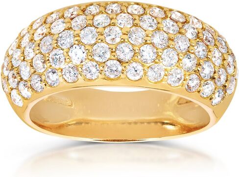 Kobelli Round Brilliant Domed Diamond Pave Band 1 1/4 carat (ctw) in 14K Yellow Gold in Saudi Arabia