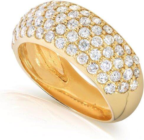 Kobelli Round Brilliant Domed Diamond Pave Band 1 1/4 carat (ctw) in 14K Yellow Gold in Saudi Arabia