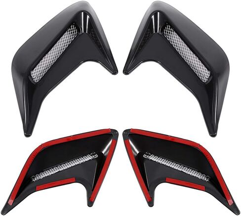 Air Vent Hood, 2PCS Car Decorative Air Scoop Vent Hood Outlet Intake Hood Universal DIY (Black) in Saudi Arabia