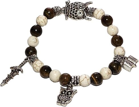 هدايا بيرسي جاكسون وأنابيث الحصرية: سوار عصري من الحجر الطبيعي مع تعليقات ذات طابع خاص - عناصر أزياء قابلة للتجميع in Kuwait