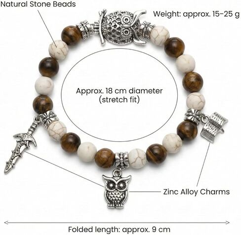 هدايا بيرسي جاكسون وأنابيث الحصرية: سوار عصري من الحجر الطبيعي مع تعليقات ذات طابع خاص - عناصر أزياء قابلة للتجميع in Kuwait