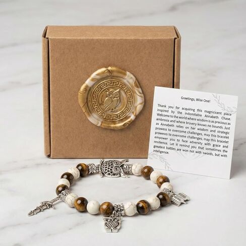 هدايا بيرسي جاكسون وأنابيث الحصرية: سوار عصري من الحجر الطبيعي مع تعليقات ذات طابع خاص - عناصر أزياء قابلة للتجميع in Kuwait