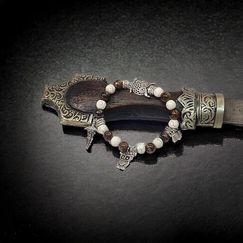 هدايا بيرسي جاكسون وأنابيث الحصرية: سوار عصري من الحجر الطبيعي مع تعليقات ذات طابع خاص - عناصر أزياء قابلة للتجميع in Kuwait