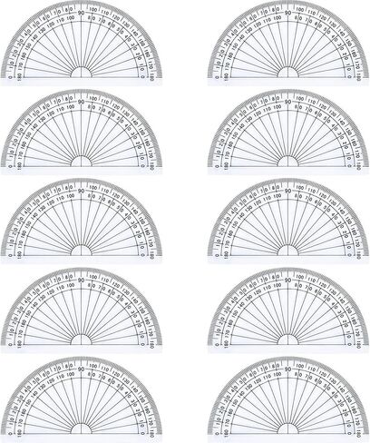 Outus Plastic Protractor for Angle Measurement Student Math 180 Degrees, 4 Inches, Clear, 10 Pack in Saudi Arabia