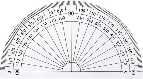 Outus Plastic Protractor for Angle Measurement Student Math 180 Degrees, 4 Inches, Clear, 10 Pack in Saudi Arabia