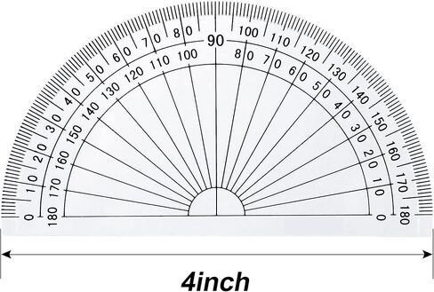 Outus Plastic Protractor for Angle Measurement Student Math 180 Degrees, 4 Inches, Clear, 10 Pack in Saudi Arabia
