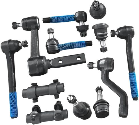 12Pcs Complete Pitman Idler Arm Front Upper Lower Ball Outer Tie Rod Adjustment Sleeves Suspension Kit Compatible with Dodge Ram 1500 1994-1999 K7217T K7239 K7201 K7206T in Kuwait
