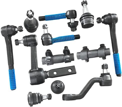 12Pcs Complete Pitman Idler Arm Front Upper Lower Ball Outer Tie Rod Adjustment Sleeves Suspension Kit Compatible with Dodge Ram 1500 1994-1999 K7217T K7239 K7201 K7206T in Kuwait