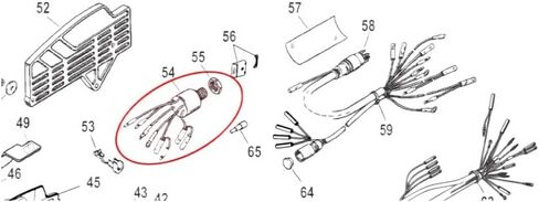 مفتاح الإشعال Assy مع مفتاح 3 موضع 6 موصلات سلكية أجزاء محرك القارب الخارجي متوافقة مع صندوق التحكم 87-17009A5 in Kuwait