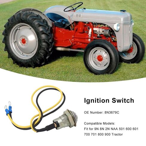 Ignition Switch with Keys, Aluminium Alloy, OE 8N3679C for 9N 8N 2N NAA 501 600 601 700 701 800 900 Tractor - Waterproof and Heat, Durable Construction, Reliable in Saudi Arabia