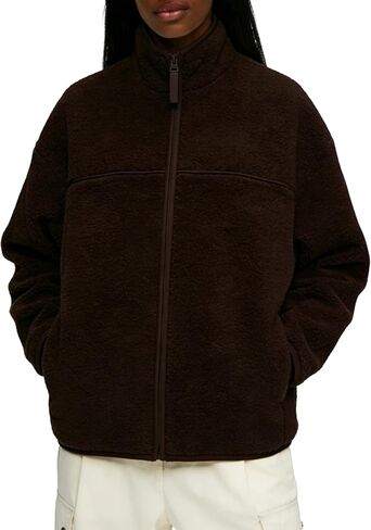 Women's Full Zip Fleece Jacket Long Sleeve Polar Fleece Warm Outerwear with Pockets in Saudi Arabia
