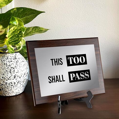 لوحة حائط مزخرفة بإطار أسود مقاس 10x8 من This Too Shall | حامل أكريليك أنيق | لوحة فنية جدارية ملهمة in Saudi Arabia