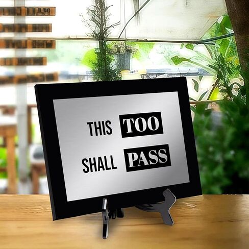 لوحة حائط مزخرفة بإطار أسود مقاس 10x8 من This Too Shall | حامل أكريليك أنيق | لوحة فنية جدارية ملهمة in Saudi Arabia