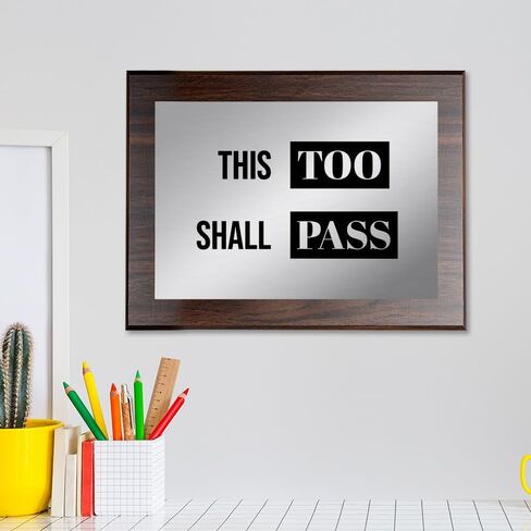 لوحة حائط مزخرفة بإطار أسود مقاس 10x8 من This Too Shall | حامل أكريليك أنيق | لوحة فنية جدارية ملهمة in Saudi Arabia