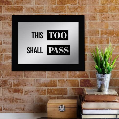 لوحة حائط مزخرفة بإطار أسود مقاس 10x8 من This Too Shall | حامل أكريليك أنيق | لوحة فنية جدارية ملهمة in Saudi Arabia