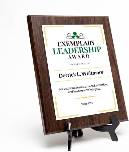 Top Salesperson of the Year Personalized (Wooden) Wall Plaque With Easel Acrylic Stand | Work Recognition Plaques in Saudi Arabia
