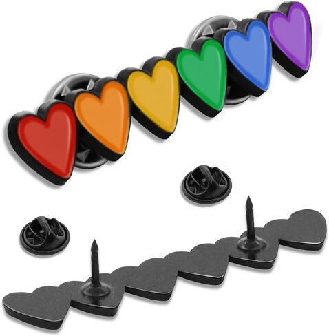 Pride Pins New Progress Lapel Pins LGBTQ Rainbow Multiple Love Hearts Pins for Men and Women Boys Girls Clothes Bags Hats Jackets Backpacks 6/12/50/100Pcs in Saudi Arabia