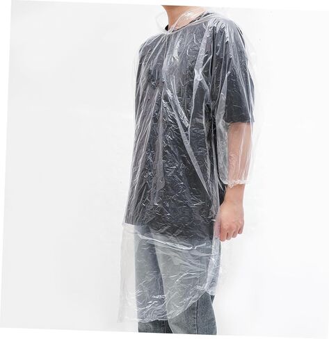 Yardwe 6pcs Thick Disposable Rain Poncho Set for Adults Portable Vacuum Long Raincoat for Outdoor Activities Hiking Cycling and Camping Waterproof Emergency Rain Cover in Saudi Arabia