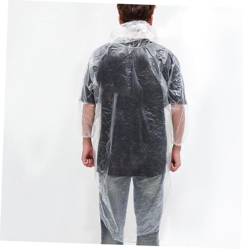 Yardwe 6pcs Thick Disposable Rain Poncho Set for Adults Portable Vacuum Long Raincoat for Outdoor Activities Hiking Cycling and Camping Waterproof Emergency Rain Cover in Saudi Arabia