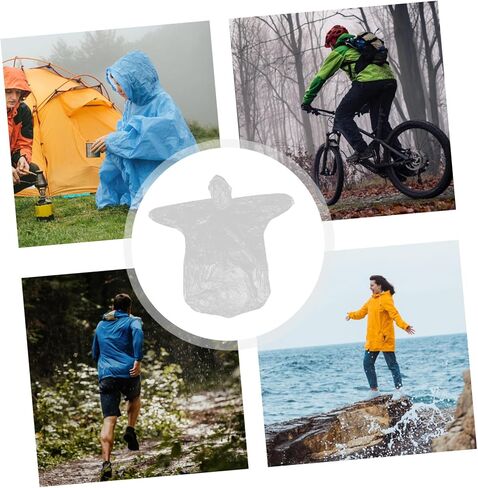 Yardwe 6pcs Thick Disposable Rain Poncho Set for Adults Portable Vacuum Long Raincoat for Outdoor Activities Hiking Cycling and Camping Waterproof Emergency Rain Cover in Saudi Arabia