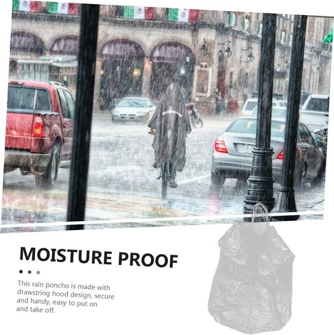 Yardwe 6pcs Thick Disposable Rain Poncho Set for Adults Portable Vacuum Long Raincoat for Outdoor Activities Hiking Cycling and Camping Waterproof Emergency Rain Cover in Saudi Arabia