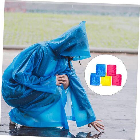 10pcs Boys and Girls and Adults Disposable Rain Ponchos Hood Portable Emergency Rain Gear for Hiking Camping Outdoor Activities Mixed Colors Adult Boys and Girls in Saudi Arabia