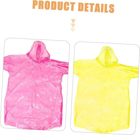 10pcs Boys and Girls and Adults Disposable Rain Ponchos Hood Portable Emergency Rain Gear for Hiking Camping Outdoor Activities Mixed Colors Adult Boys and Girls in Saudi Arabia