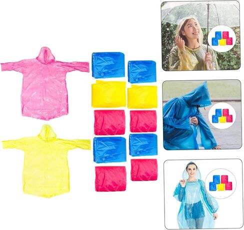 10pcs Boys and Girls and Adults Disposable Rain Ponchos Hood Portable Emergency Rain Gear for Hiking Camping Outdoor Activities Mixed Colors Adult Boys and Girls in Saudi Arabia
