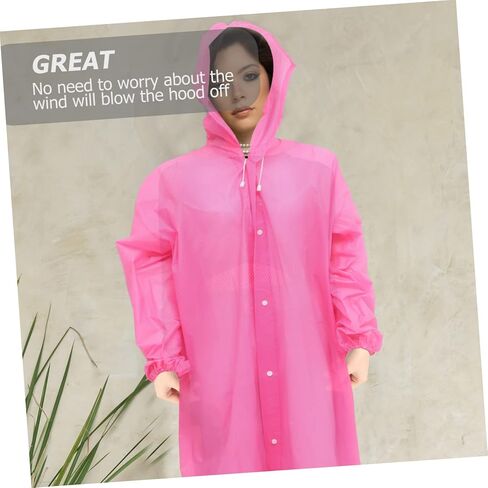 BESPORTBLE Travel Rain Poncho for Adults Wear-resistant Eva Raincoat Hood for Outdoor Activities Reusable Rain Gear for Hiking and Theme Parks in Saudi Arabia