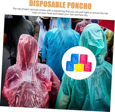 POPETPOP 10 قطعة معطف مطر للأولاد والبنات معاطف مطر كبيرة للاستعمال مرة واحدة للبالغين للتخييم والرياضة الخارجية لون عشوائي in Saudi Arabia