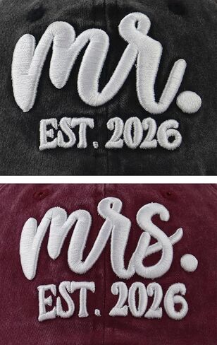 هدايا السيد والسيدة 2026، قبعة العروس والعريس، هدايا شهر العسل للزوجين، قبعة بيسبول السيد السيدة، قبعة مطابقة لعيد ميلاد المتزوجين حديثًا للزوجين in Kuwait