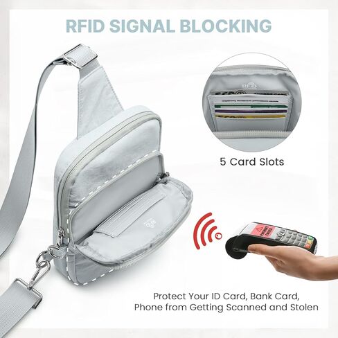 G4Free Small Sling Bag for Women Travel Anti Theft Crossbody Bags with RFID Blocking Card Slots, Light Blue Gray in Kuwait
