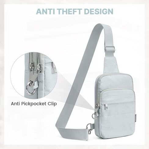 G4Free Small Sling Bag for Women Travel Anti Theft Crossbody Bags with RFID Blocking Card Slots, Light Blue Gray in Kuwait