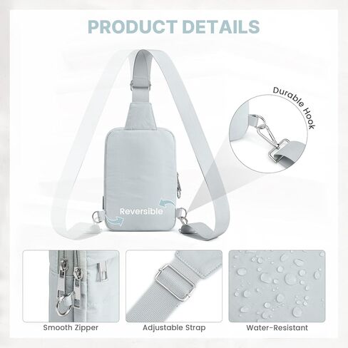 G4Free Small Sling Bag for Women Travel Anti Theft Crossbody Bags with RFID Blocking Card Slots, Light Blue Gray in Kuwait