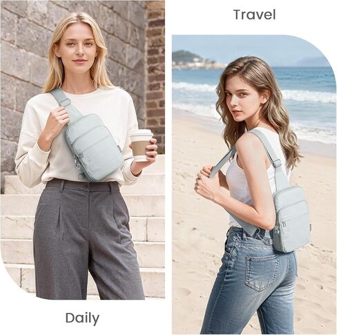 G4Free Small Sling Bag for Women Travel Anti Theft Crossbody Bags with RFID Blocking Card Slots, Light Blue Gray in Kuwait