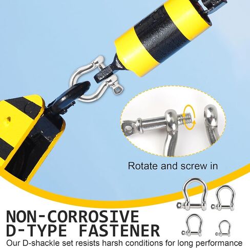 4 Pack Bow Shackle, 1/2", 3/8", 5/16", 1/4",Marine Grade Stainless Steel Shackles, Screw Pin Anchor Shackle Great for Boat, Sailboat, Chain, Rigging Clasp and Compatible with Other Hardware in Kuwait