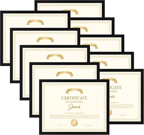 8.5x11 Black Picture Frames Set of 10, 8.5 by 11 Picture Frame for Award Certificate and Diploma Display on Wall or Tabletop in Saudi Arabia